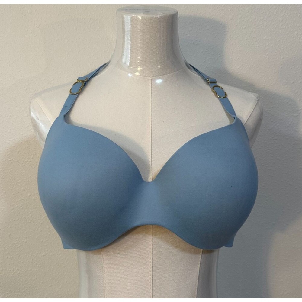 Victoria’s Secret Bra Racerback Push Up Women’s 32D–32DD Blue Lace Adjustable